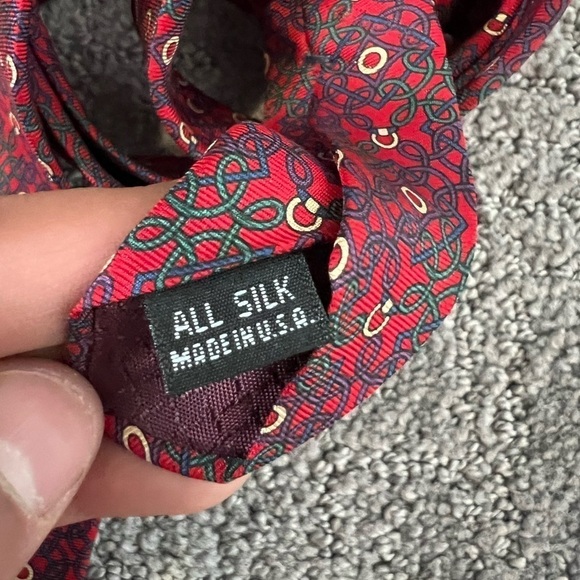 Christian Dior Vintage Red Silk Tie - Picture 3 of 3